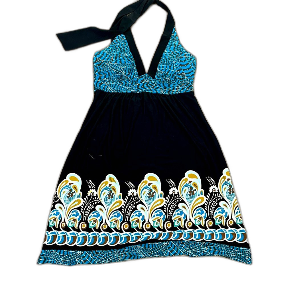 Wet Seal Y2K Patterned Halter Dress Size Mini Short Medium